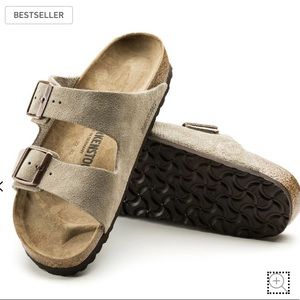 Birkenstock sandals suede taupe